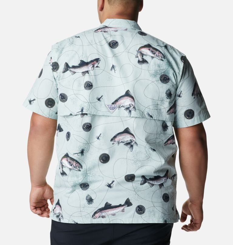 Men's Columbia PFG Trollers Best Short Sleeve Shirts Mint | Plus Size CA-NC546